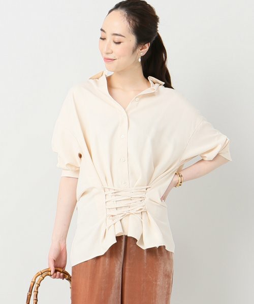 ウエストレースアップシャツ