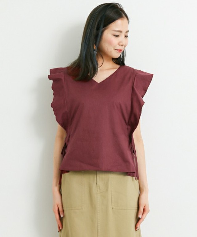 袖フリルブラウス