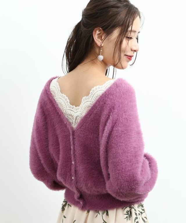 【2WAY】フェザーニットトップスカーディガン