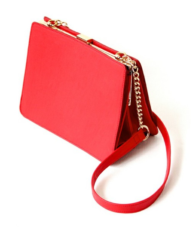 口金スクエアショルダーバッグ