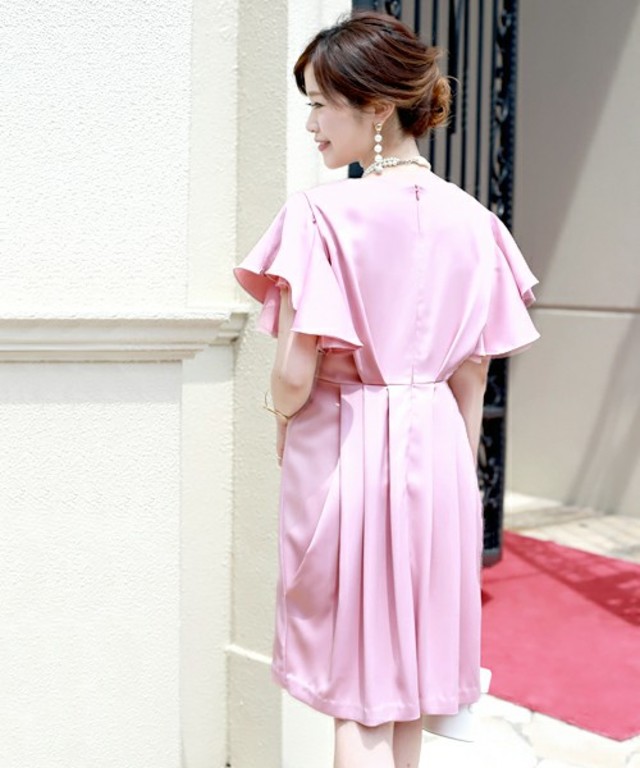 フレアスリット袖ドレス