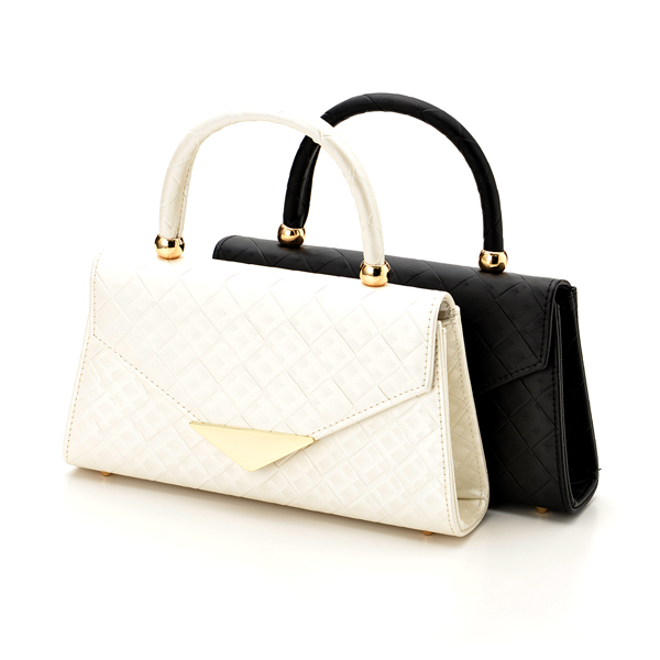 スクエア型押しハンドバッグ