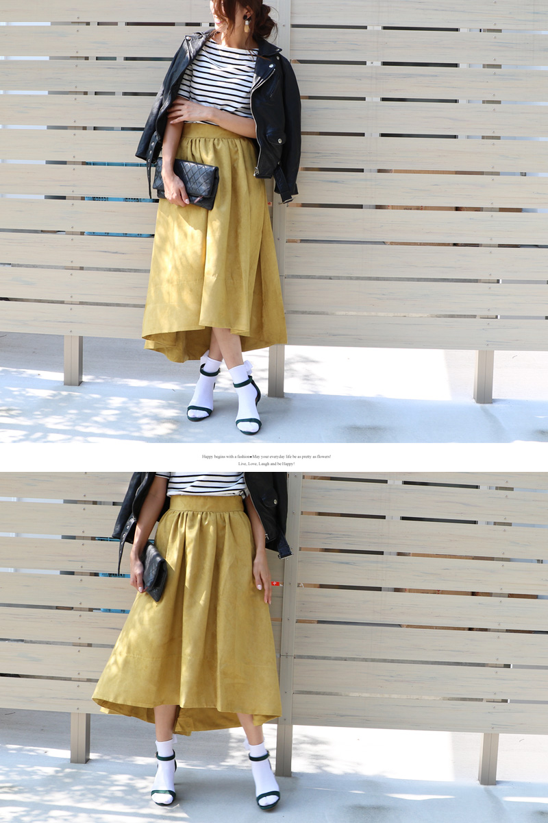 フェイクスエード素材サーキュラースカート