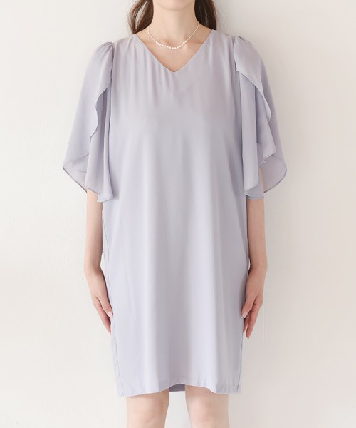 スリーブシフォンワンピース