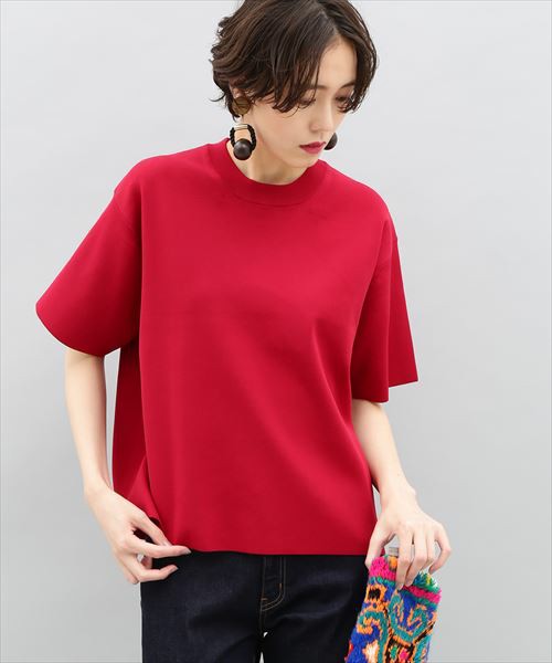 総針半袖クルーネックプルオーバー