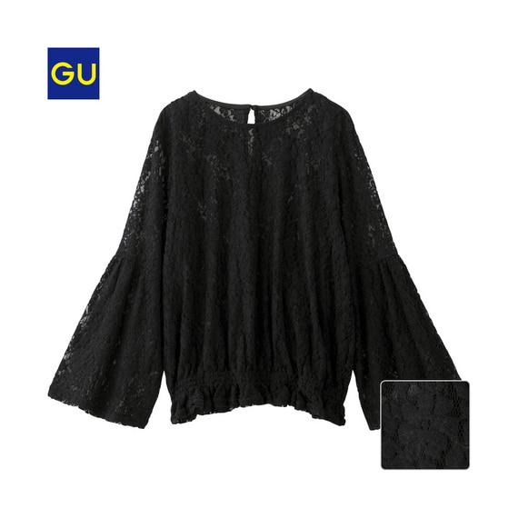 レースフレアスリーブブラウス