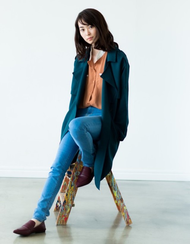 とろみ素材トレンチコーディガン