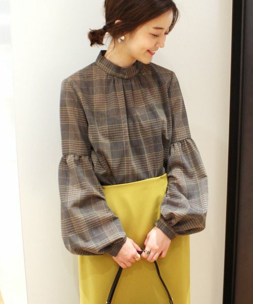 T/Wシアーボリュームスリーブブラウス