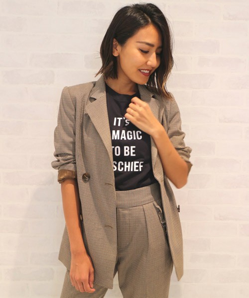 グレンチェックＷボタンジャケット