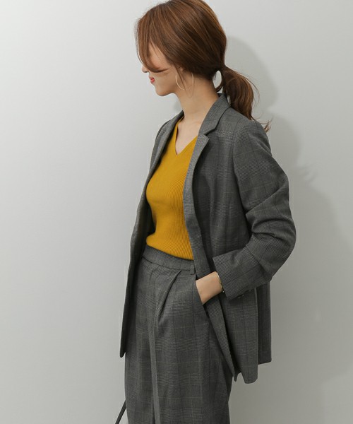 グレンチェックテーラードジャケット