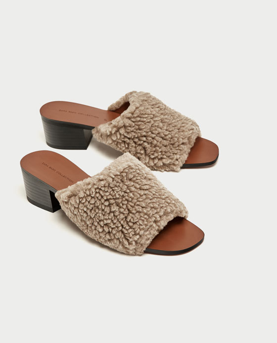 フェイクファー ハイヒールミュール