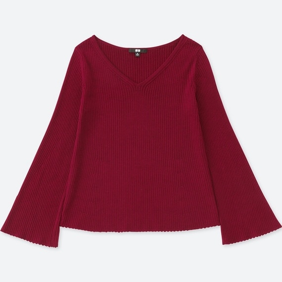 メリノブレンドベルスリーブセーター