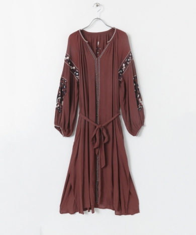 楊柳ボヘミアン刺繍ワンピース