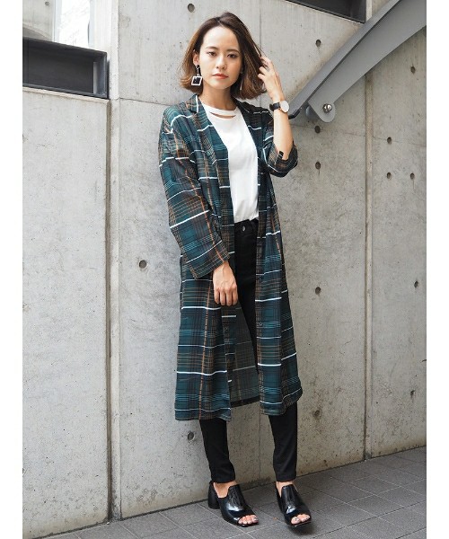 シアーチェックガウン