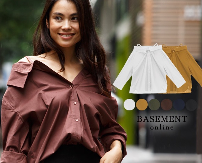 オーバーサイズオフショルスキッパーシャツ