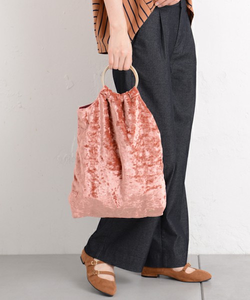 クラッシュベロアリングトートバッグ