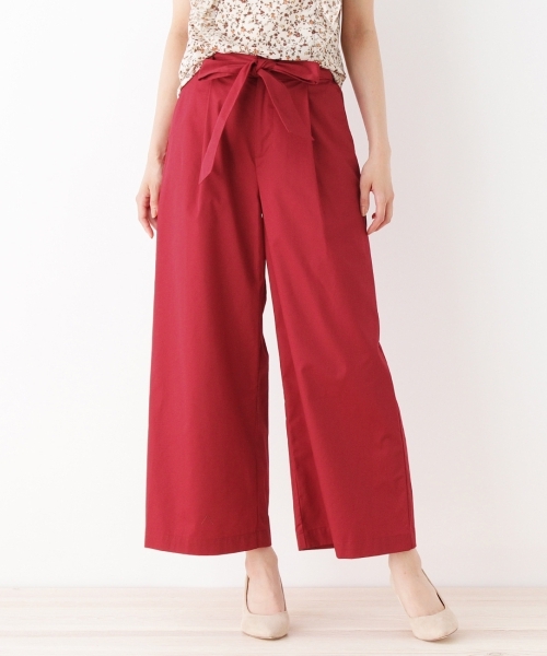 タックリボン付きワイドパンツ
