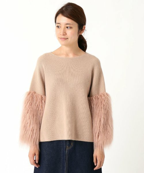 ファースリーブニットプルオーバー