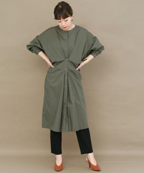 デザインタック2wayシャツワンピース
