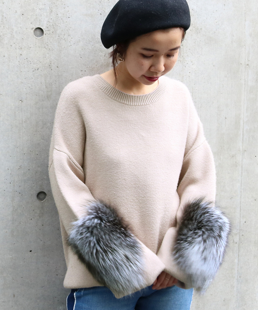 FOXスリーブプルオーバーニット