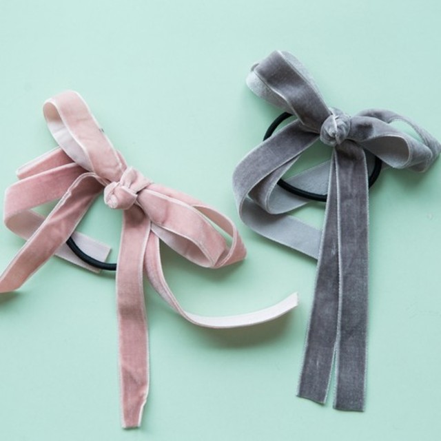 ベロアリボンヘアアクセ