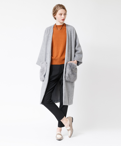 フェイクファーポケットコーディガン