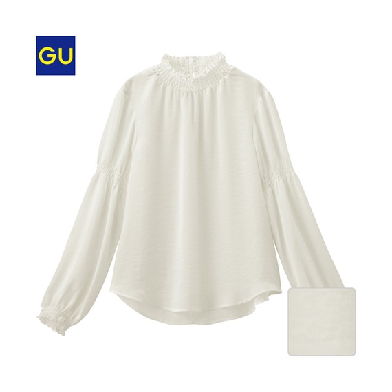 ネックフリルブラウス