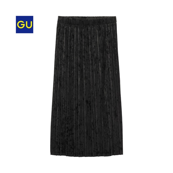 クラッシュベロアプリーツスカート