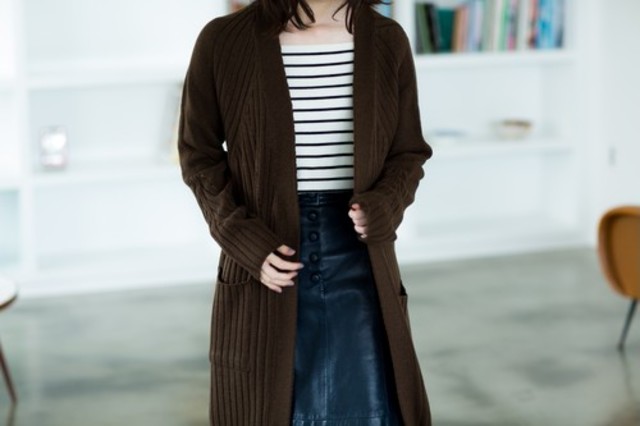 リブロングカーディガン