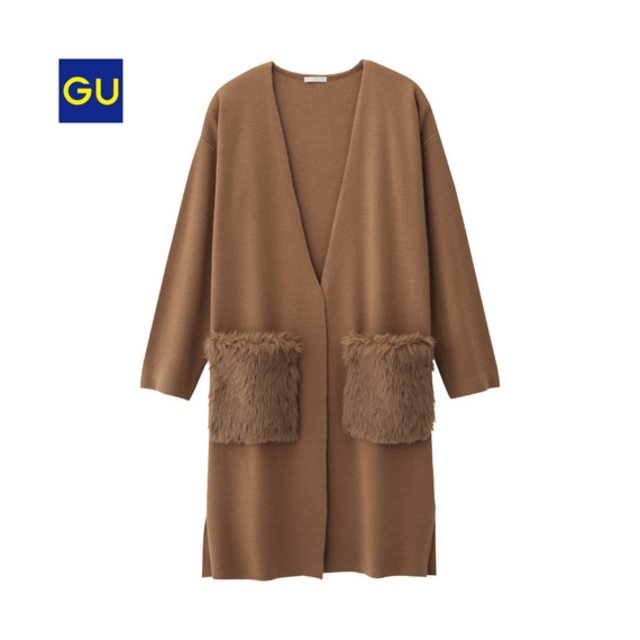 フェイクファーコンビカーディガン