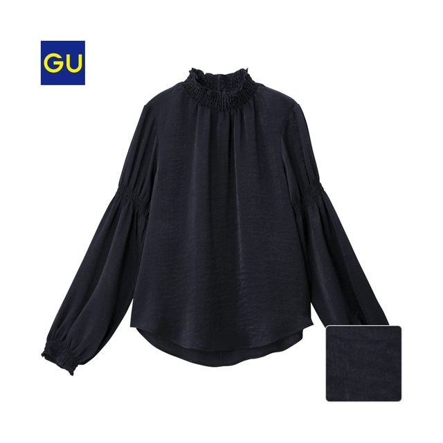 ネックフリルブラウス