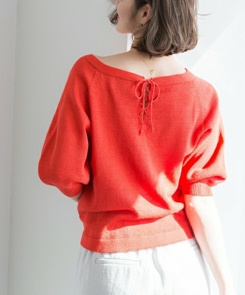 バルーンウォッシャブル半袖ニット