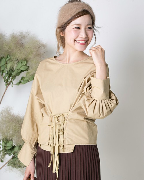 ボリュームスリーブコルセットブラウス