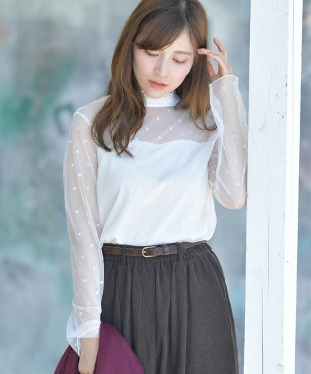 フロッキーレースプチハイブラウス