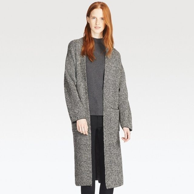 ツイードニットコート