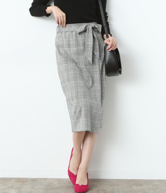 グレンチェックタイトスカート