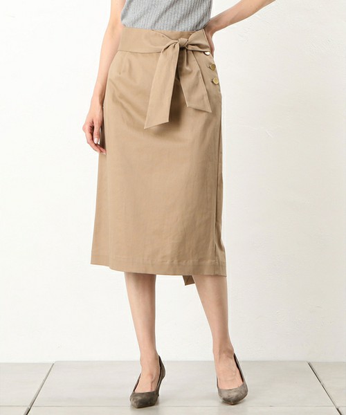 ラップ風リボンタイトスカート