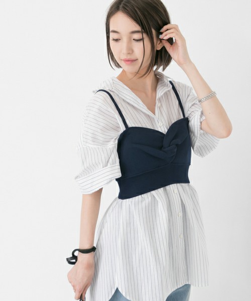 フロントツイストニットビスチェ