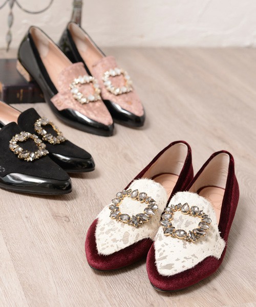 ビジューモカパンプス