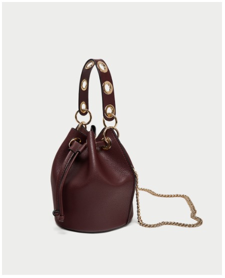 アイレット付き巾着型ミニバッグ