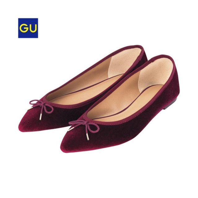 ベロアポインテッドバレエシューズ