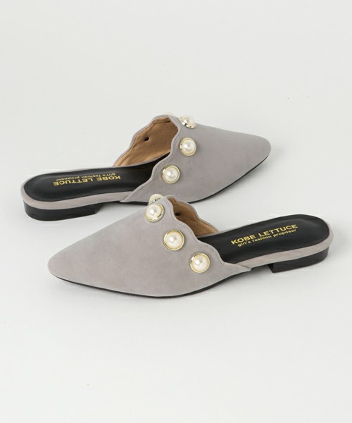 スカラップデザインパールバブーシュ