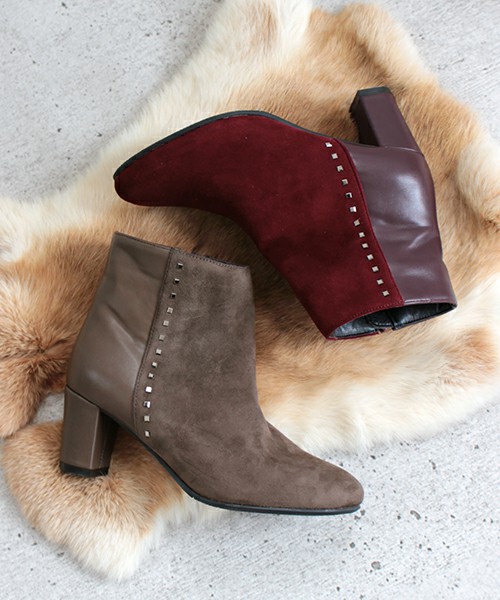 ラインスタッズショートブーツ