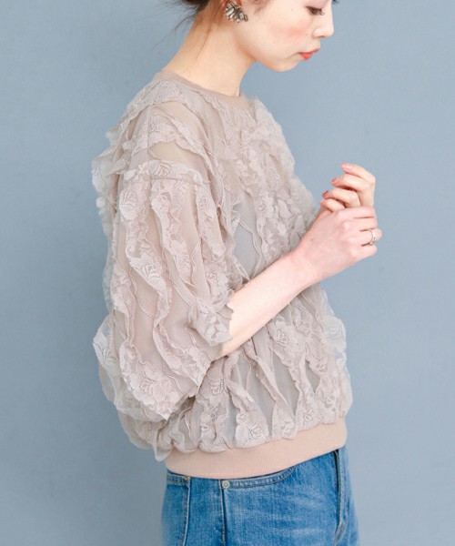 レースフリルブラウス