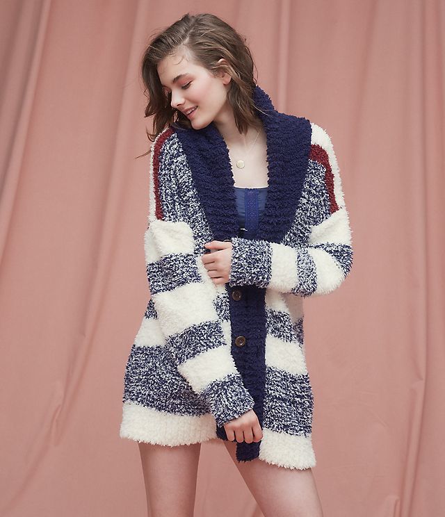 ホイップリーユニセックスボーダーカーデ