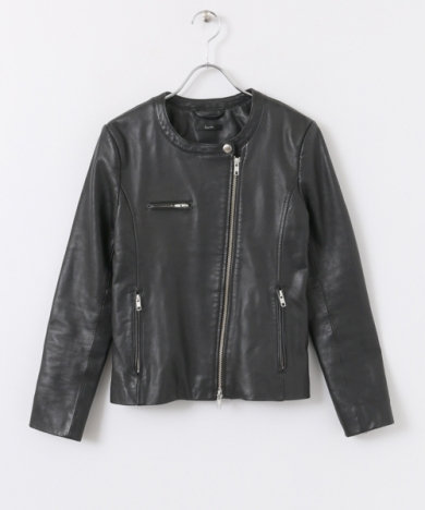 ノーカラーライダースジャケット