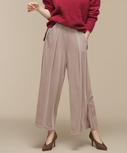 ストライプベロアパンツ