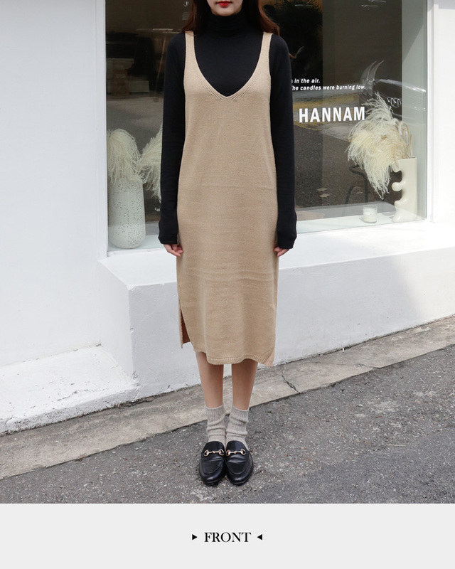 スリーブレスニットワンピース