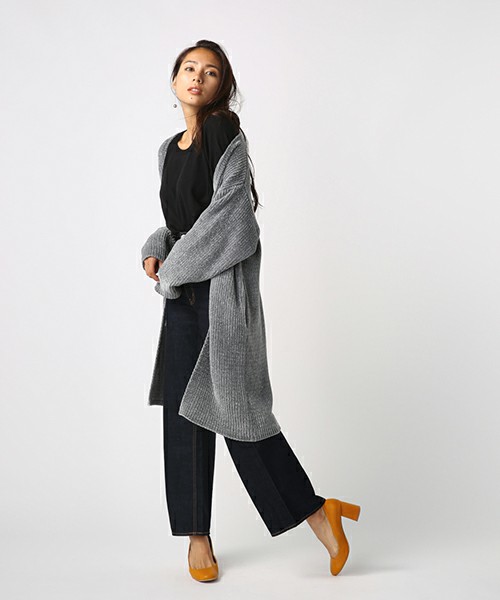 モール糸ニットカーディガン