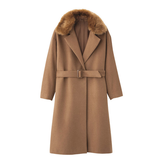 フェイクファー付きベルテッドコートＣＬ